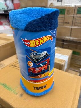 Hot Wheels Blue Kids Throw Blanket